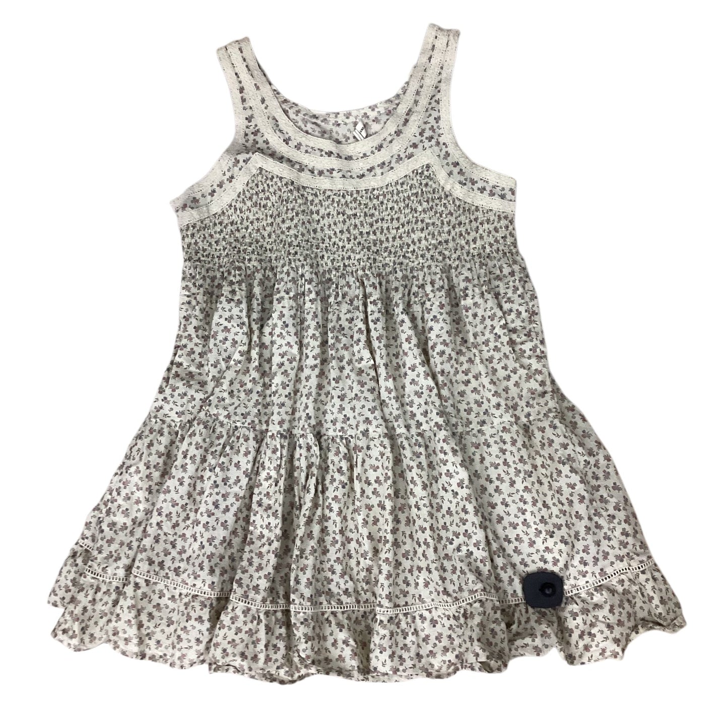 Dress Casual Short By Lucky Brand In Cream & Purple, Size:Xl