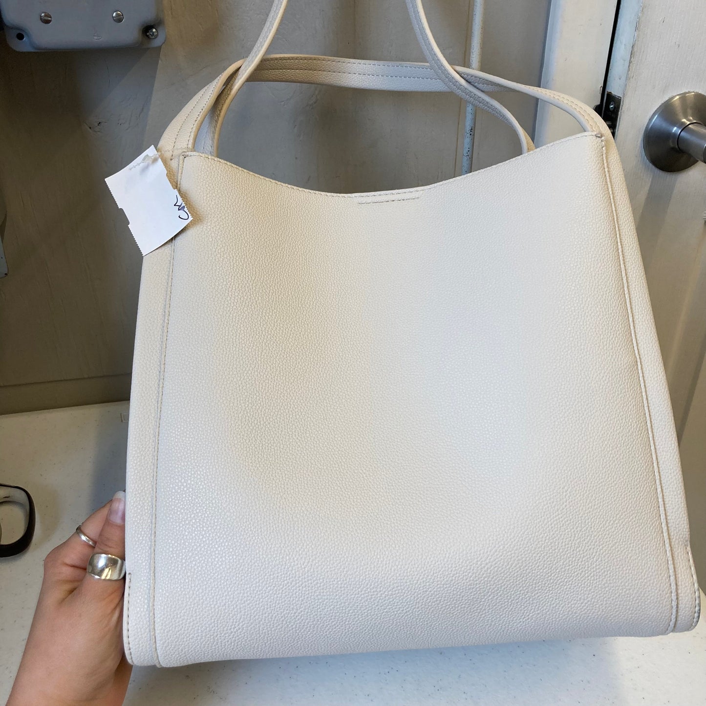 Handbag By Dkny In White, Size:Large