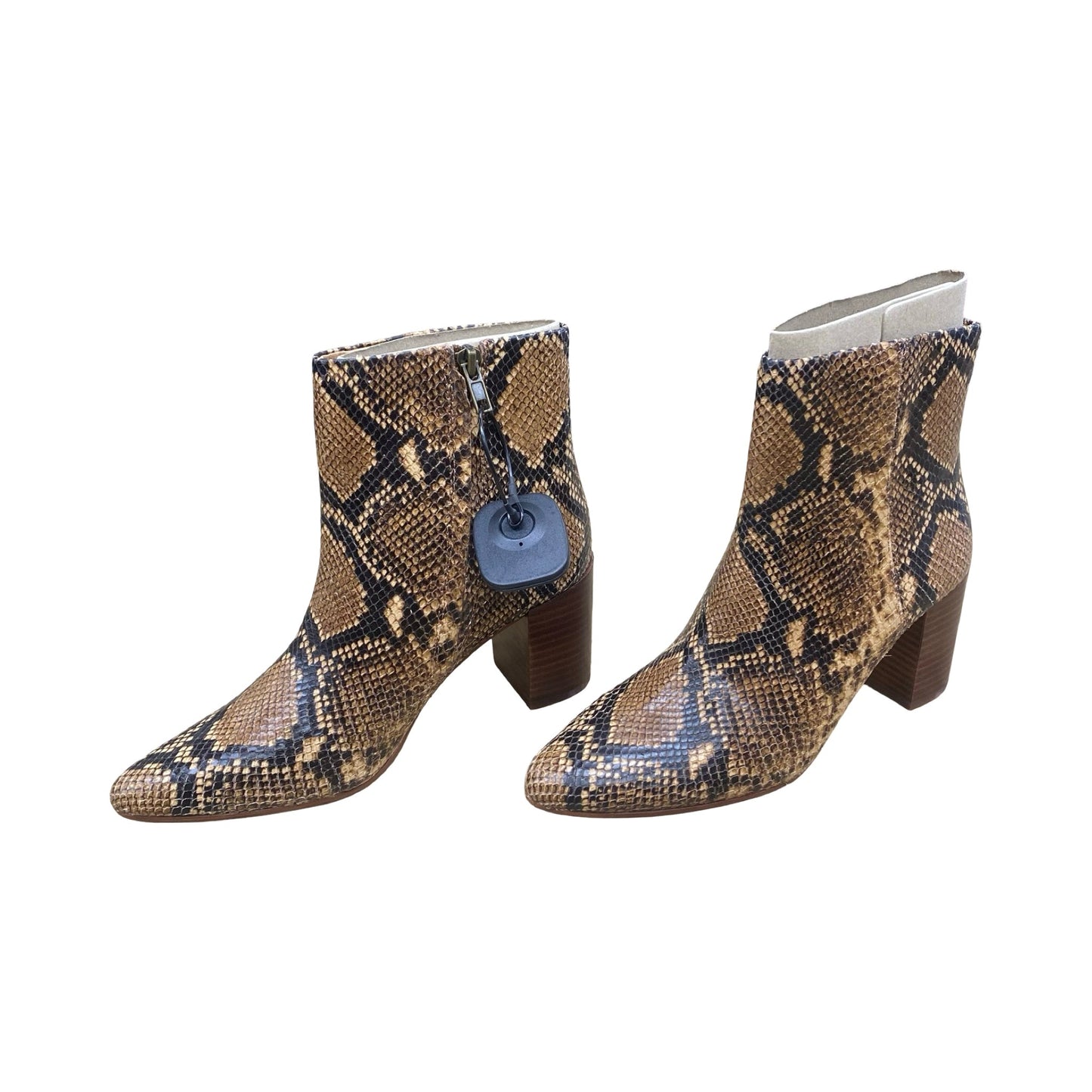 Boots Ankle Heels By Madewell In Snakeskin Print, Size:6