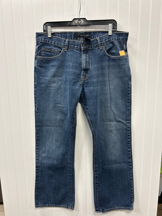 Jeans Boot Cut By Calvin Klein In Blue Denim, Size:14