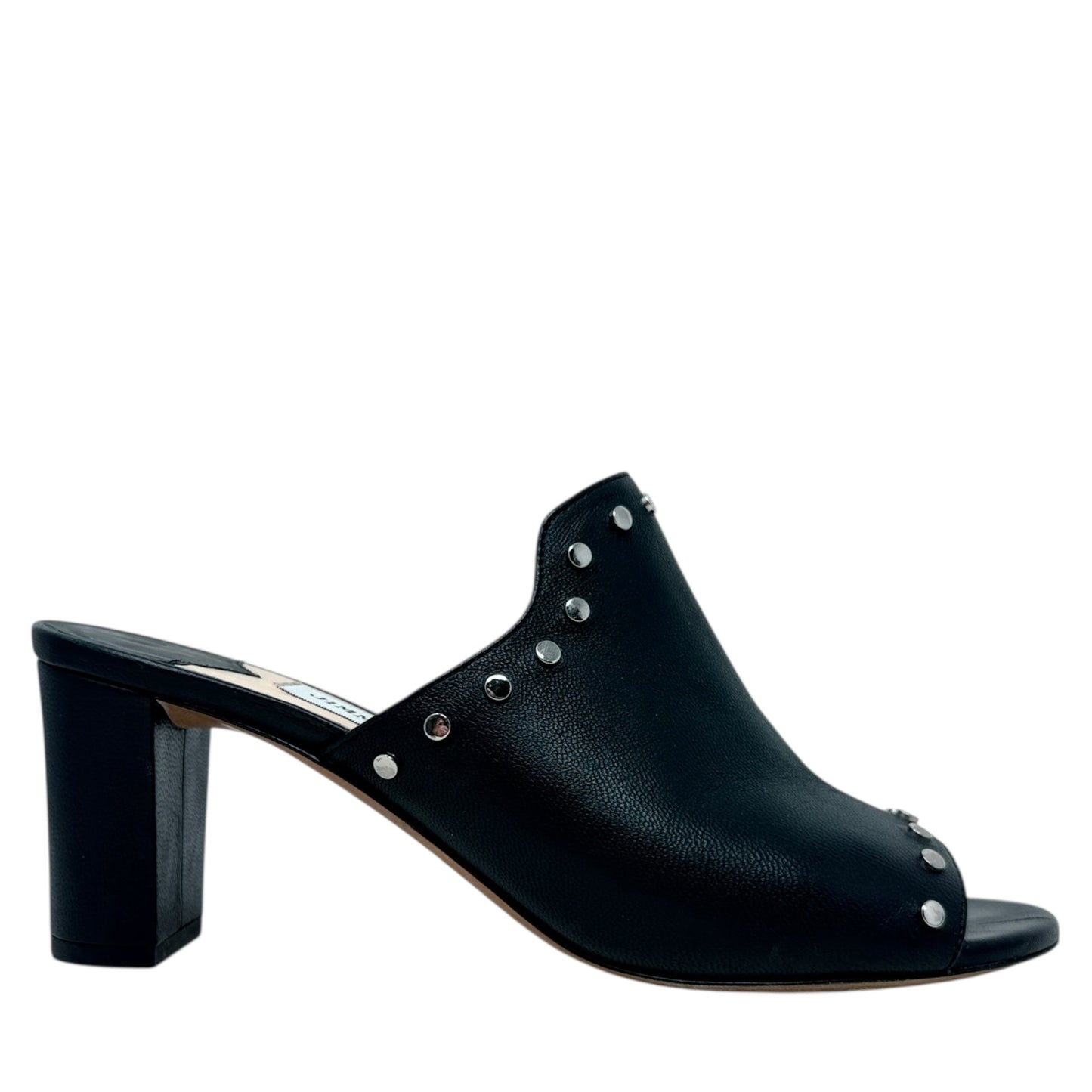 Myla 65 Studded Leather Mules Luxury Designer By Jimmy Choo In Black, Size: 7
