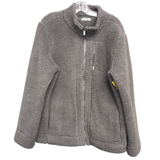 Jacket Faux Fur & Sherpa By Calvin Klein In Grey, Size:Xl