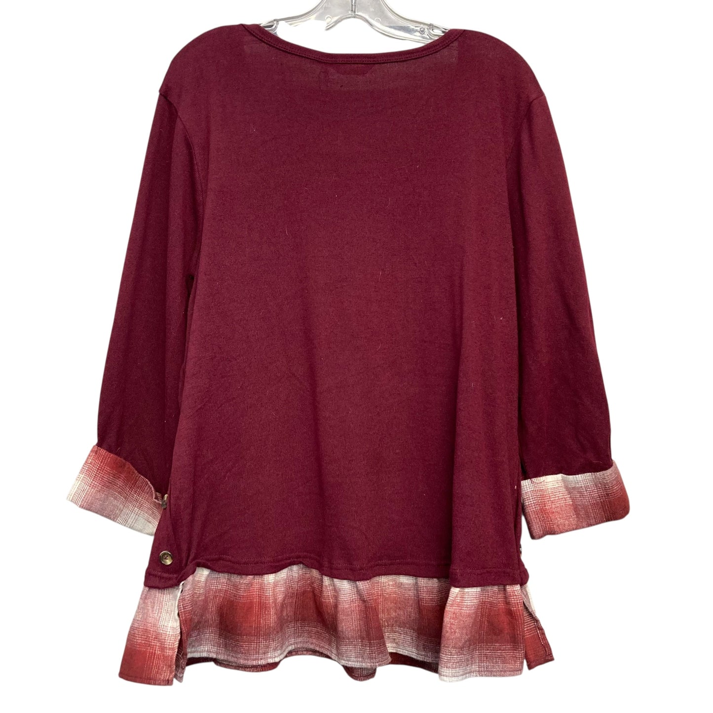 Top Ls By Kaktus In Maroon, Size:Xl