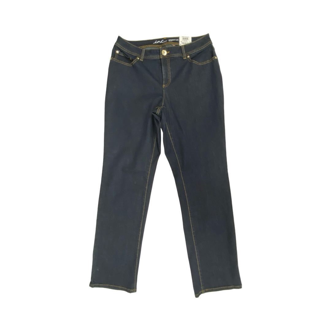 Jeans Straight By Inc In Blue Denim, Size:10