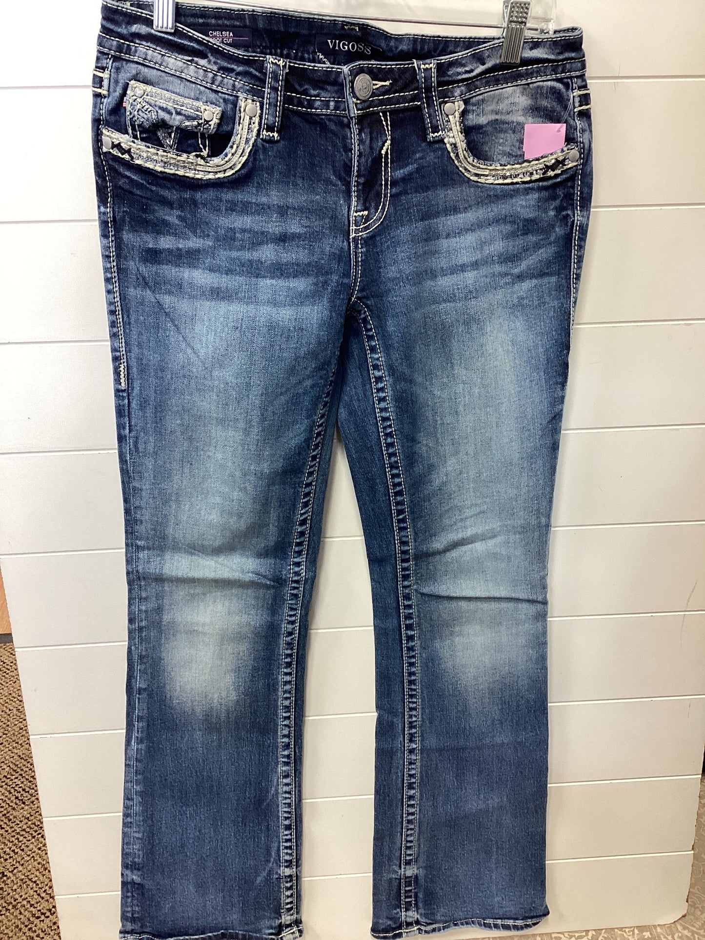 Jeans Boot Cut By Vigoss In Blue Denim, Size:6L