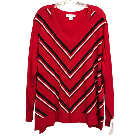 Sweater By Liz Claiborne In Red, Size:2X
