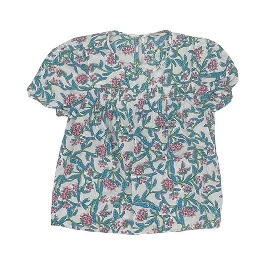Blouse Ss By J. Crew In Blue & White, Size:Xs