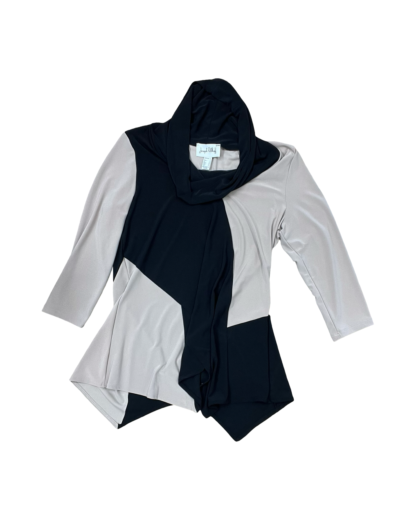 Top 3/4 Sleeve By Joseph Ribkoff In Black & Tan, Size:M