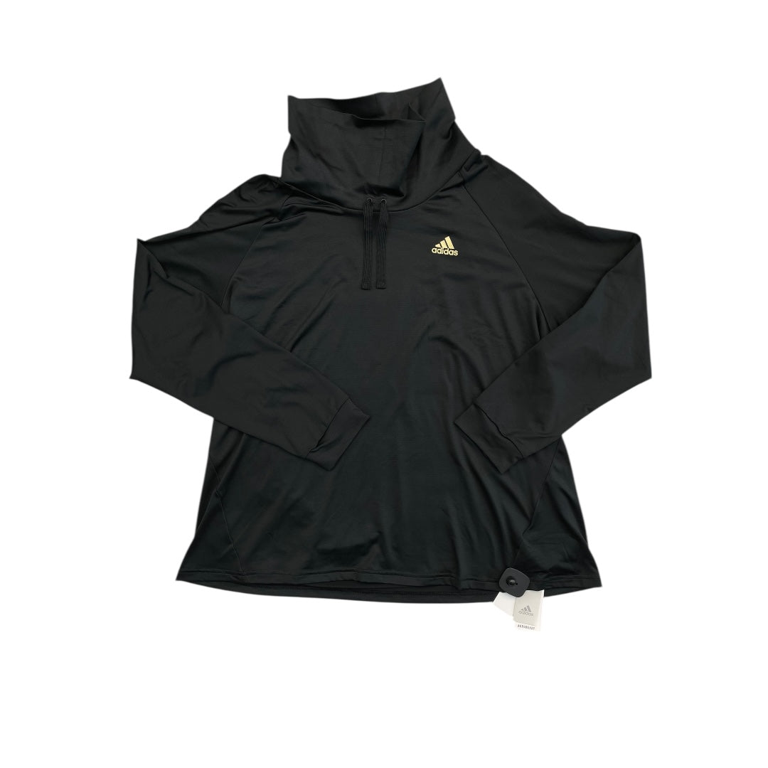Athletic Top Ls Collar By Adidas In Black, Size:3X
