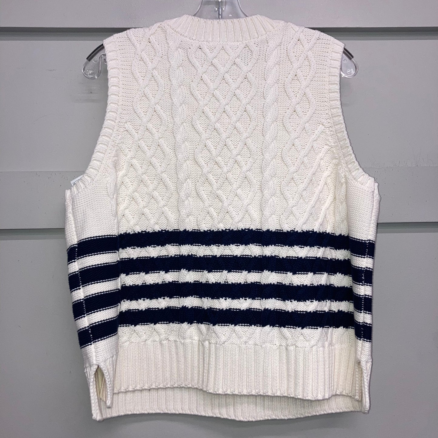 Vest Sweater By Caslon In Blue & Cream, Size:Xl