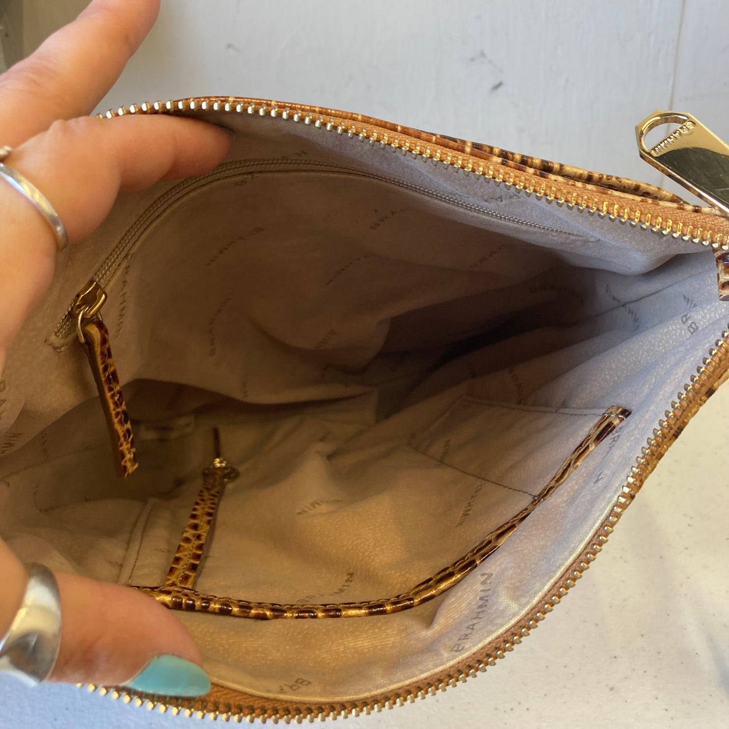 Handbag Designer By Brahmin In Brown, Size:Medium