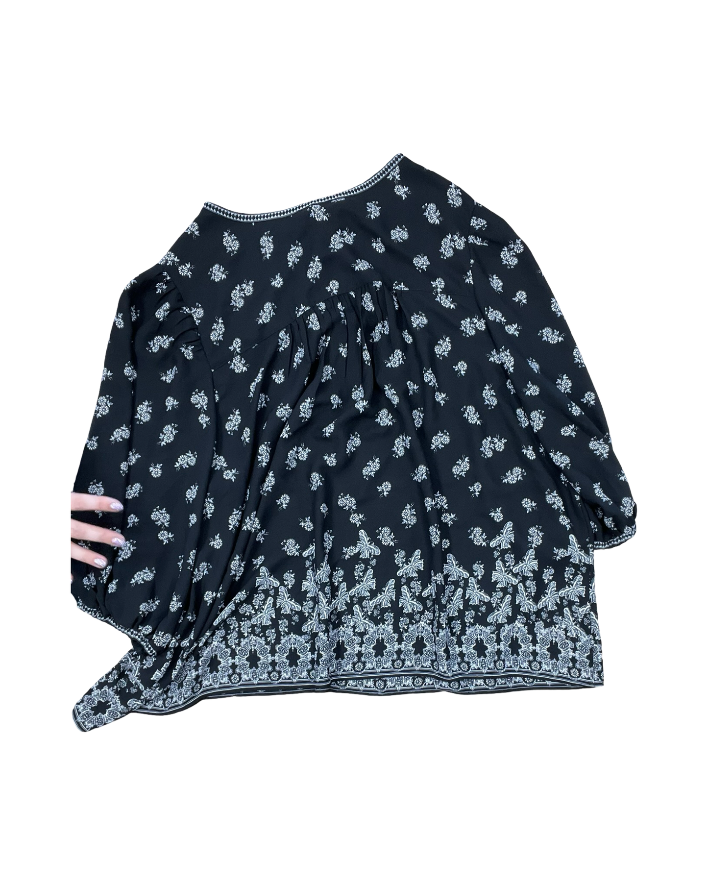 Top 3/4 Sleeve By Max Studio In Black & White, Size:2X