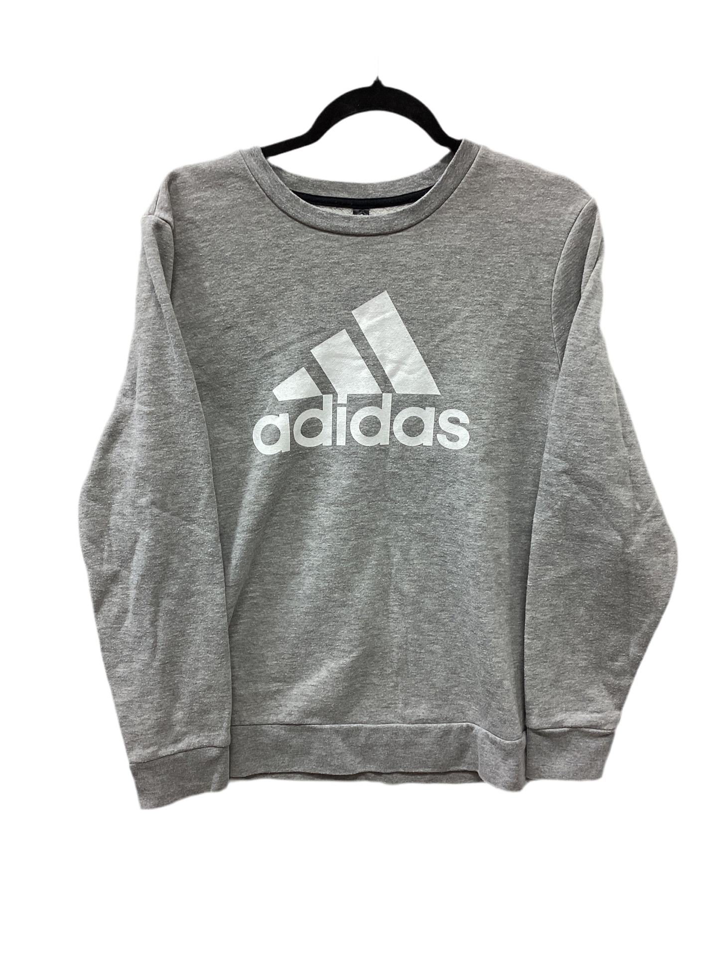 Athletic Top Ls Crewneck By Adidas In Grey, Size:L