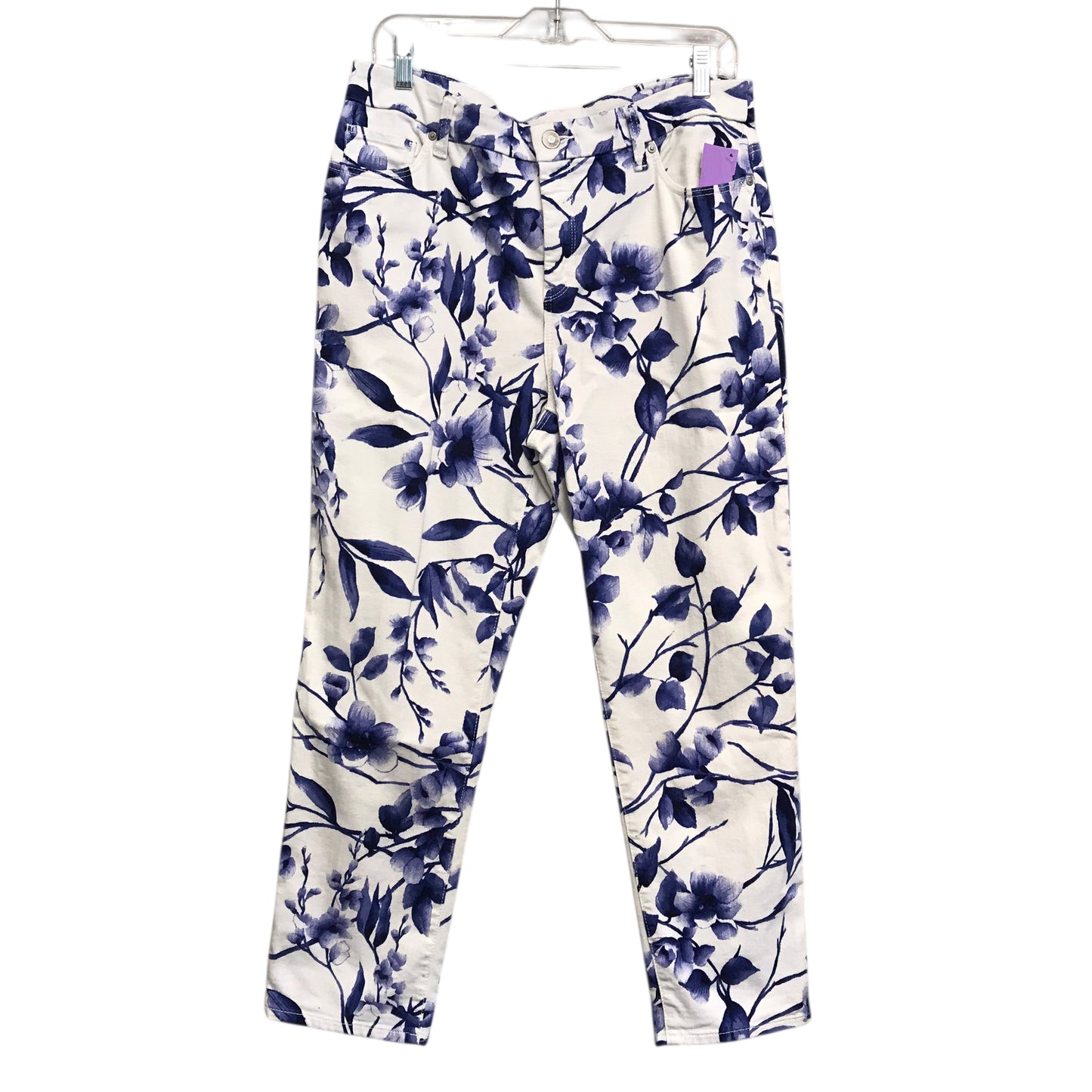 Pants Cropped By Chicos In Floral Print, Size:8