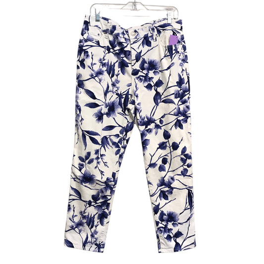 Pants Cropped By Chicos In Floral Print, Size:8