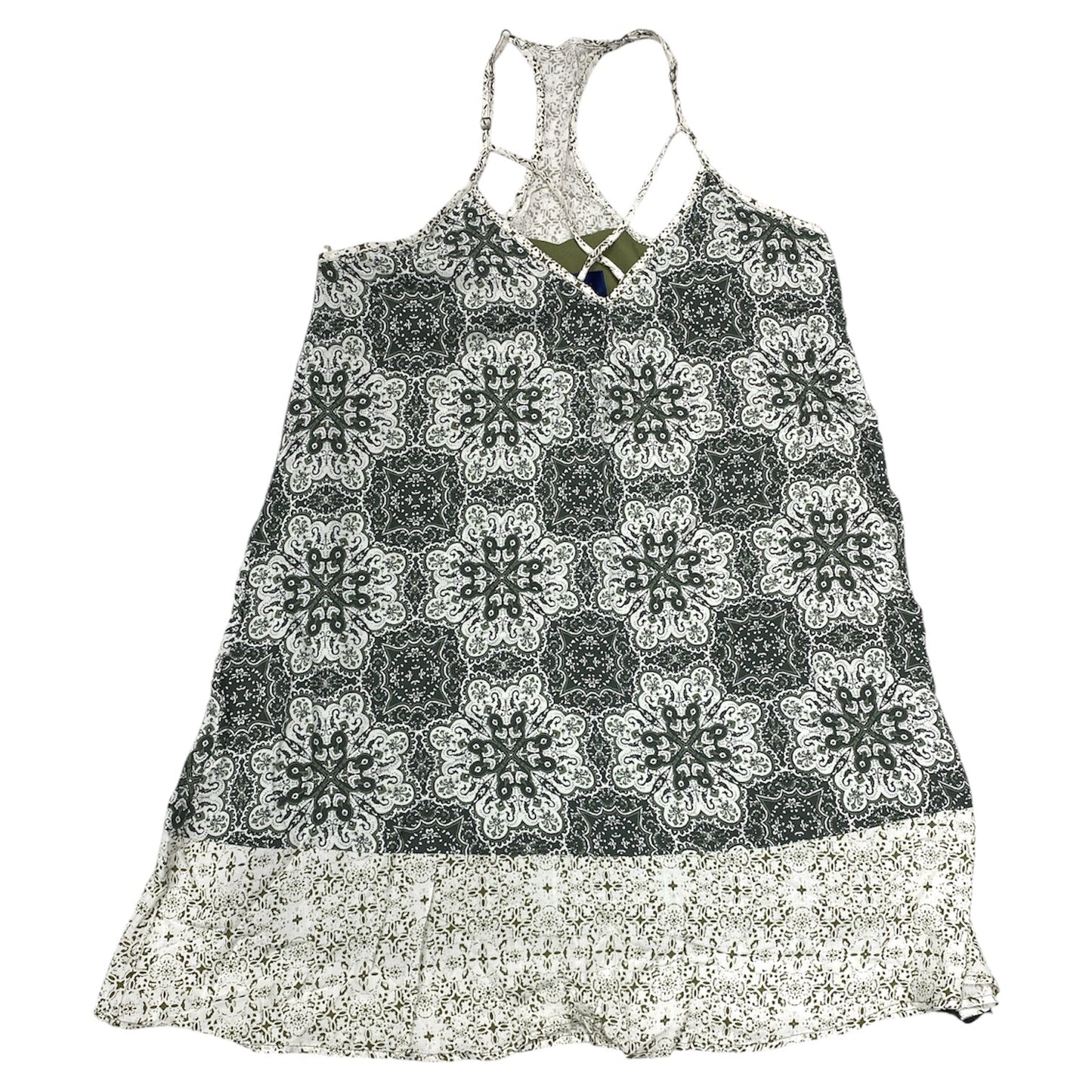 Dress Casual Short By Francesca’S In Green & White, Size:M