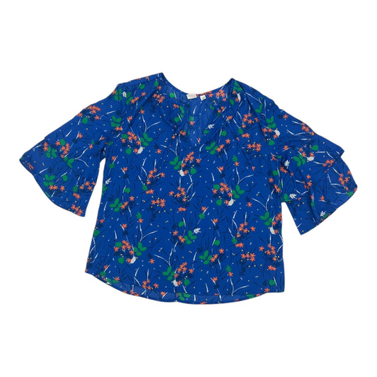 Blouse 3/4 Sleeve By Gap In Blue, Size:M
