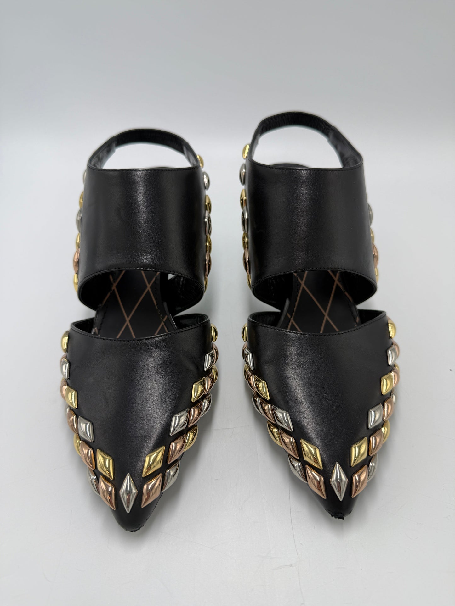 Louis Vuitton GolD Rush Studded Luxury Shoes, Size: 7.5 (37.5)