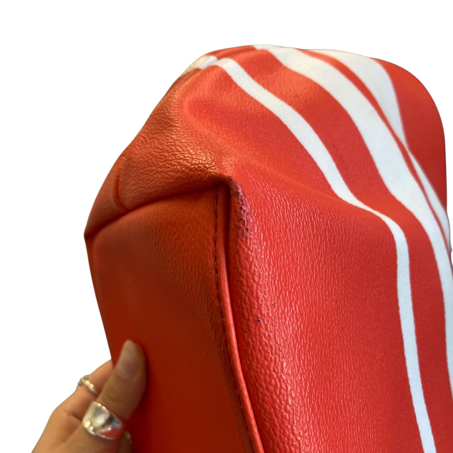 Handbag Designer By Kate Spade In Striped Pattern, Size:Medium