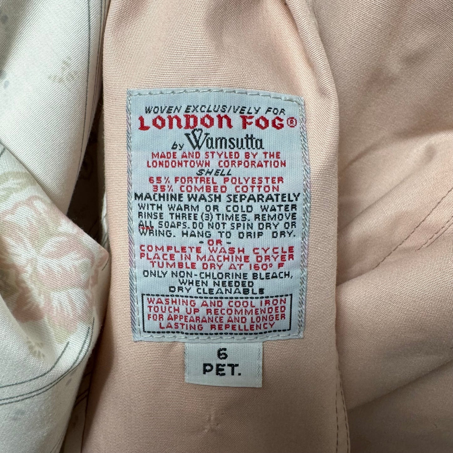 Single Breasted Trench Coat By London Fog In Pink, Size: 6 PETITE