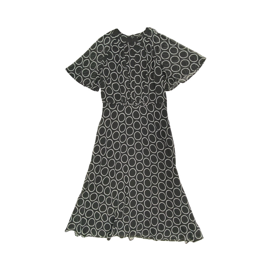 Dress Party Long By Ann Taylor In Black & White, Size:Xs