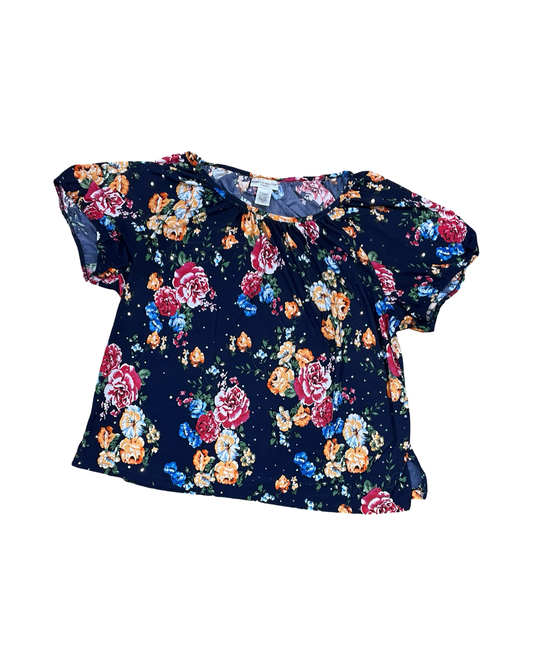 Top Ss By Rebecca Malone In Floral Print, Size:1X