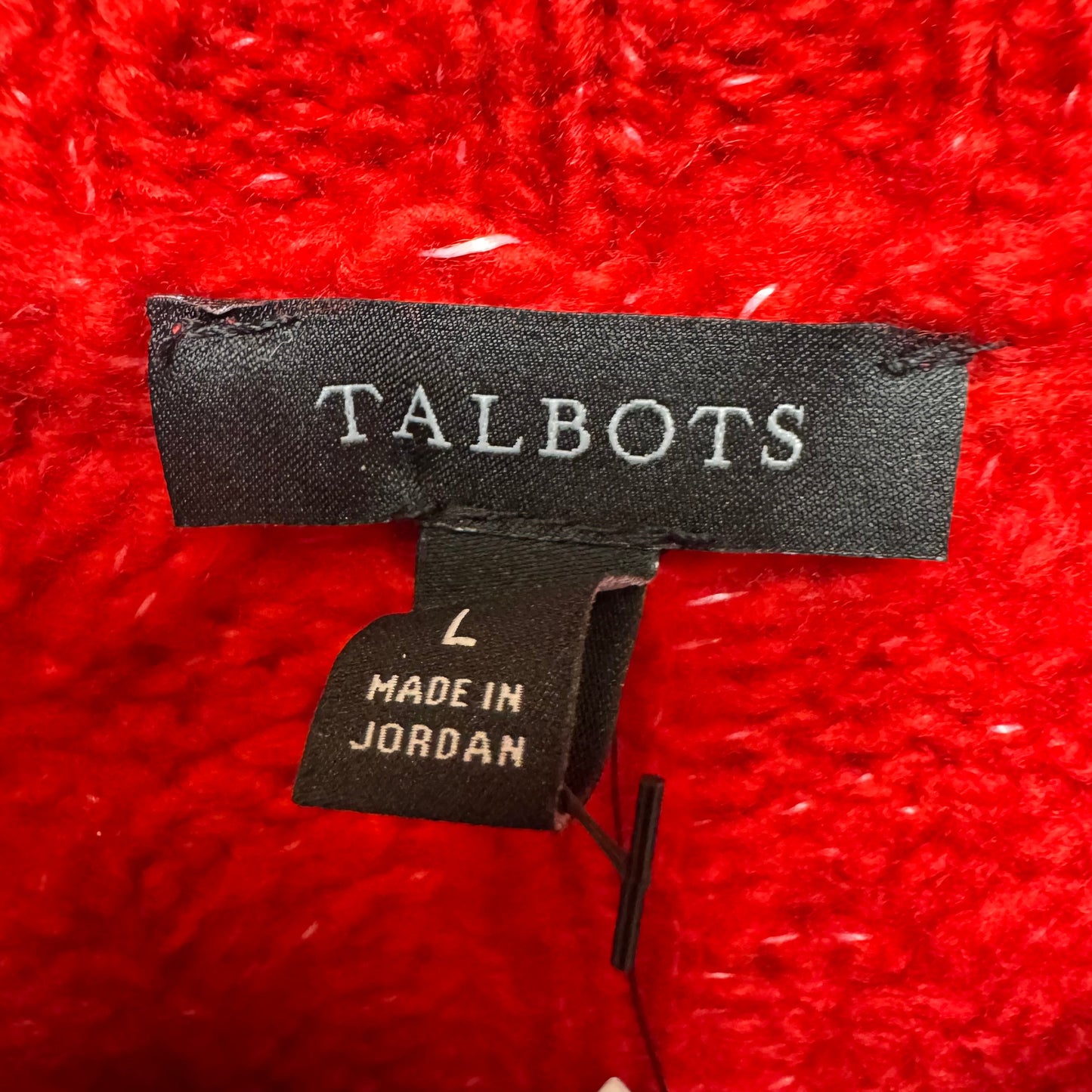 Snowflake Sweater By Talbots In Red & White, Size: L