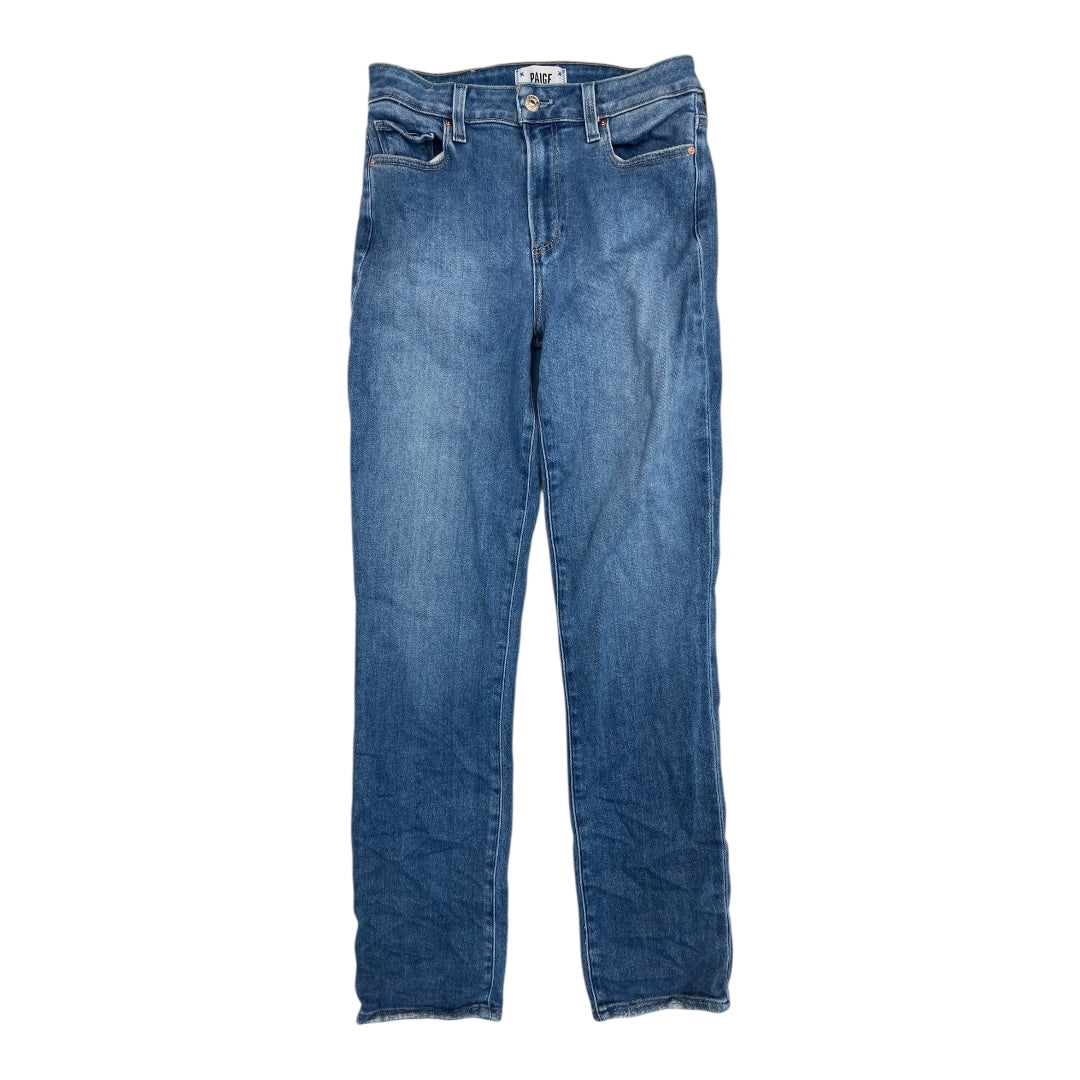 Jeans Straight By Paige In Blue Denim, Size:4