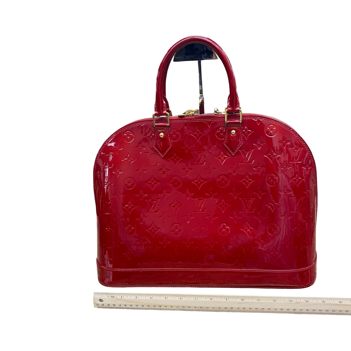 Handbag Luxury Designer By Louis Vuitton In Red Vernis, Size:Large (GM)