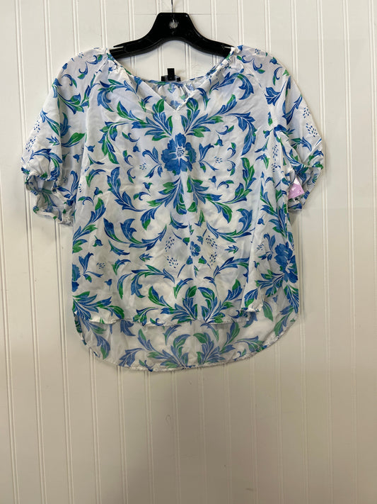 Blouse Ss By Talbots In Floral Print, Size:Lp