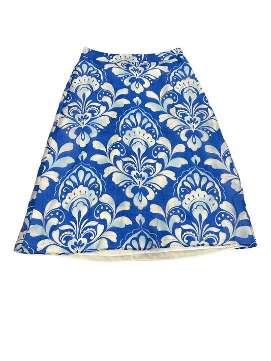 Skirt Midi By Ann Taylor In Blue & White, Size:4