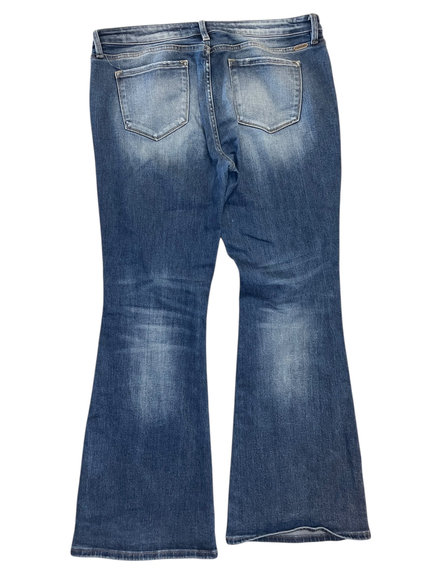 Jeans Flared By Kancan In Blue Denim, Size:16