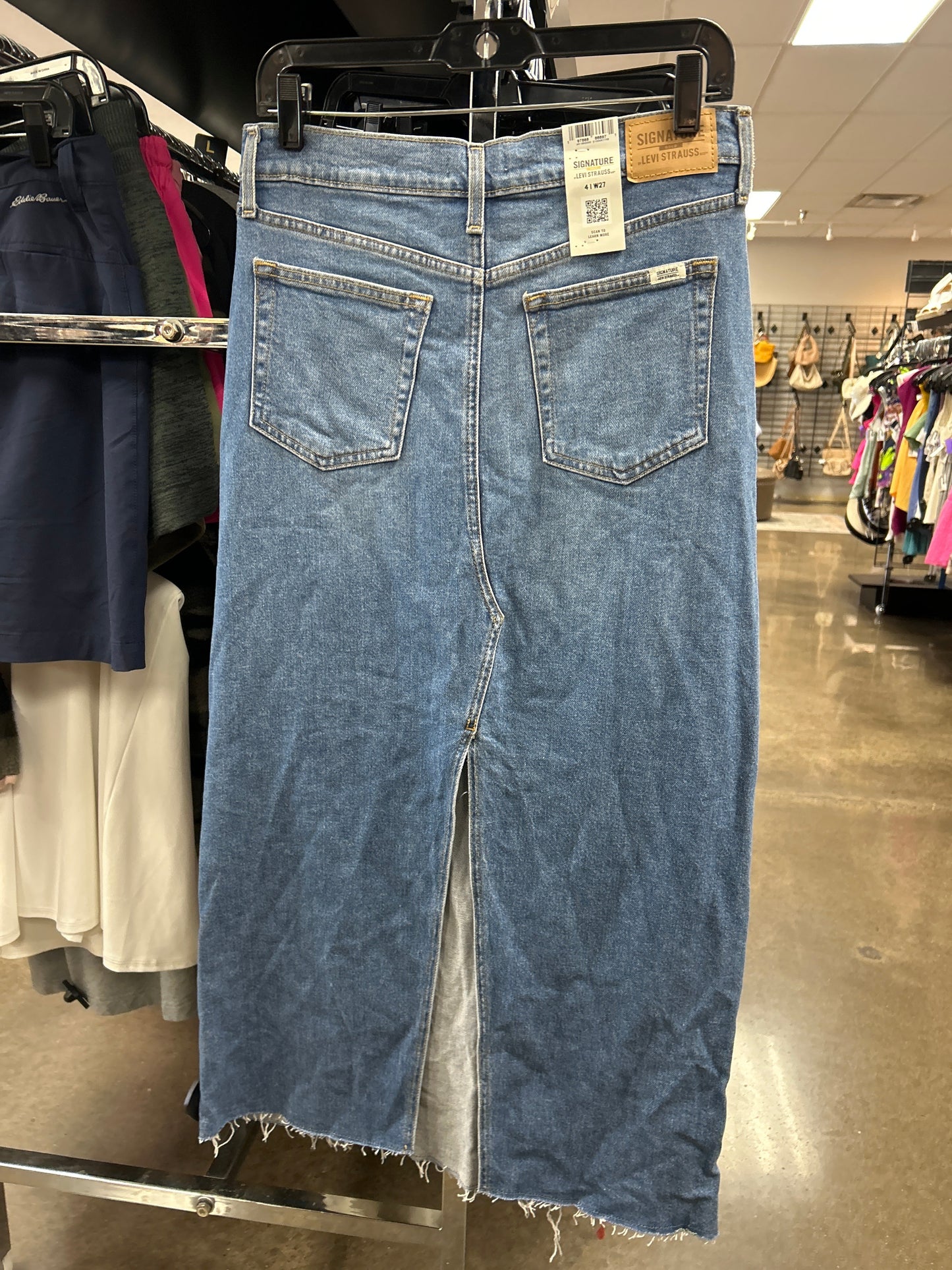 Skirt Maxi By Levis In Blue Denim, Size:4