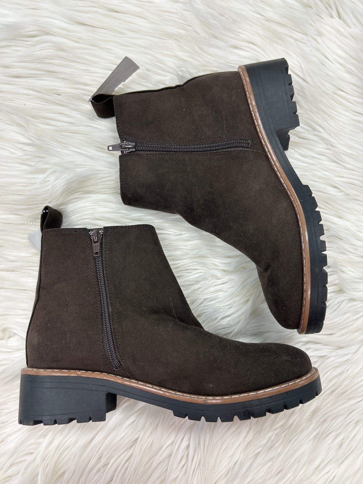 Boots Ankle Flats By Kensie In Brown, Size:8