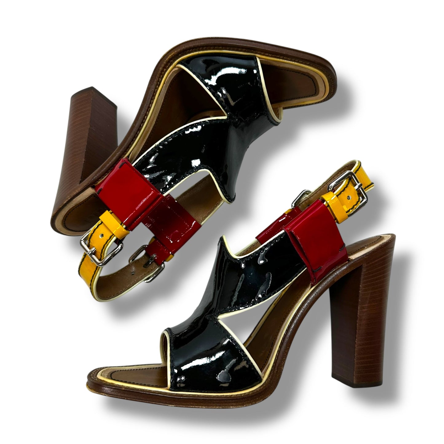 Sandals Luxury Designer By Prada In Multi-colored, Size: 6.5 / 36.5