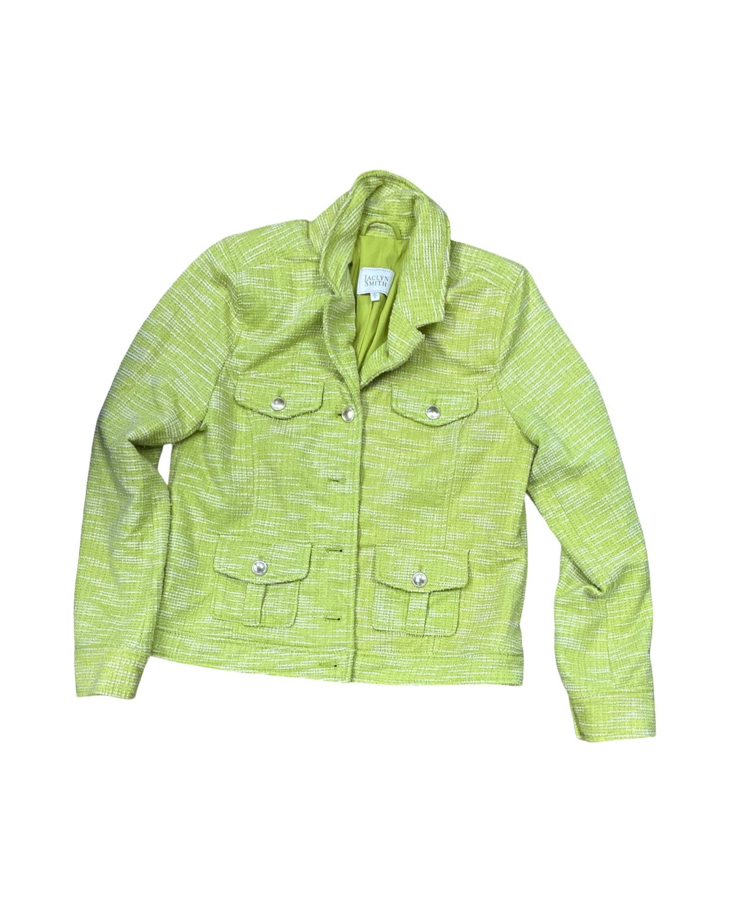 Blazer By Jaclyn Smith In Green & White, Size:S