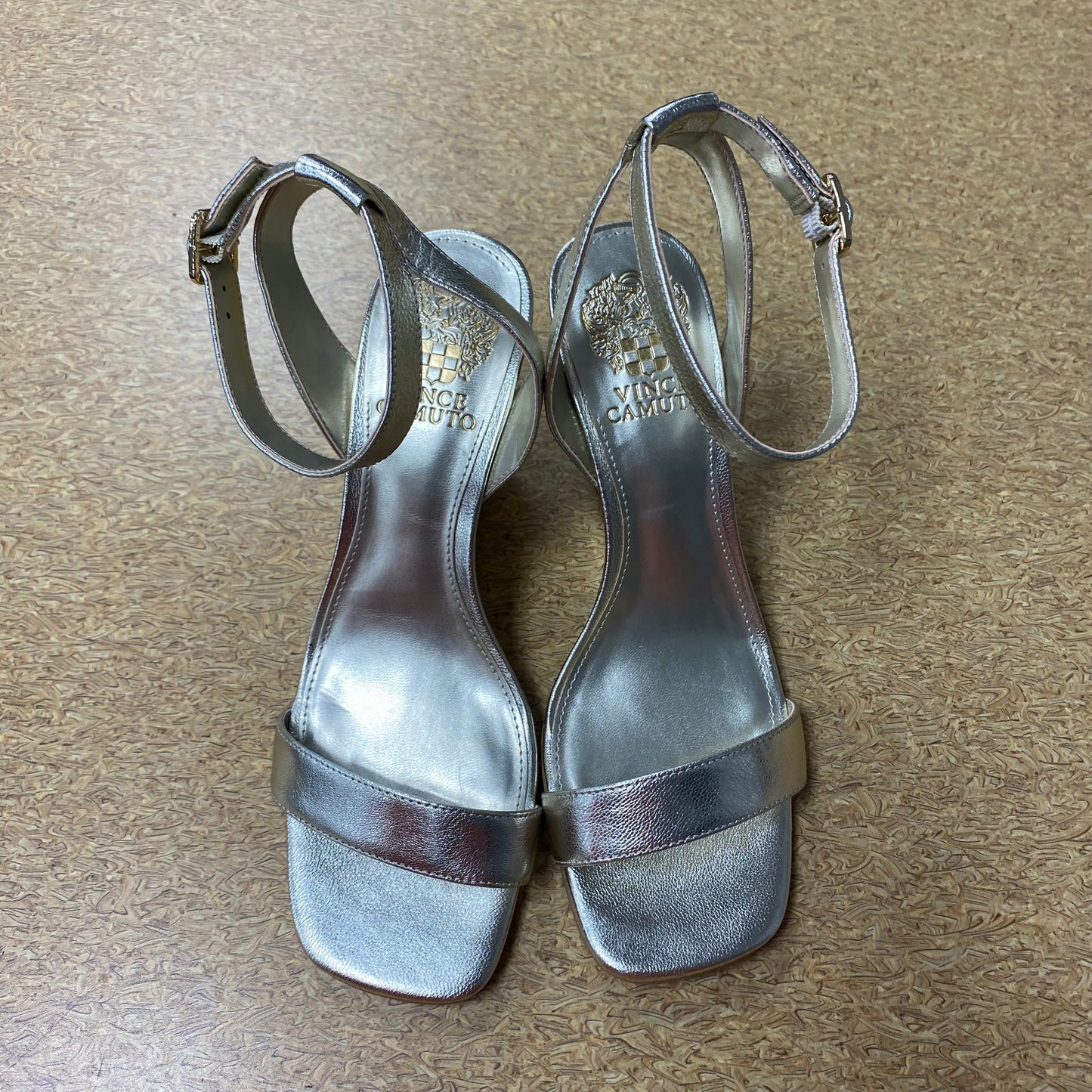 Sandals Heels Platform By Vince Camuto In Gold, Size:7.5