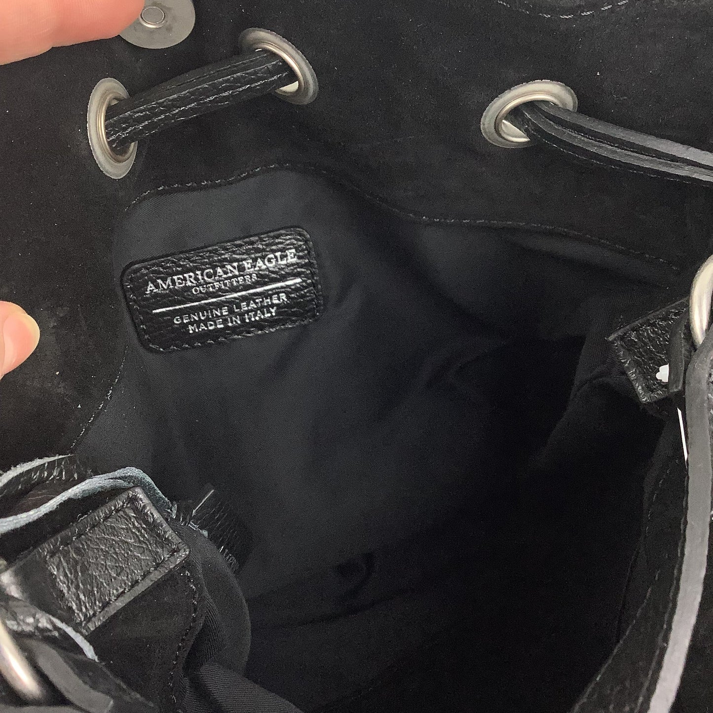 Handbag Leather By American Eagle, Size: Medium