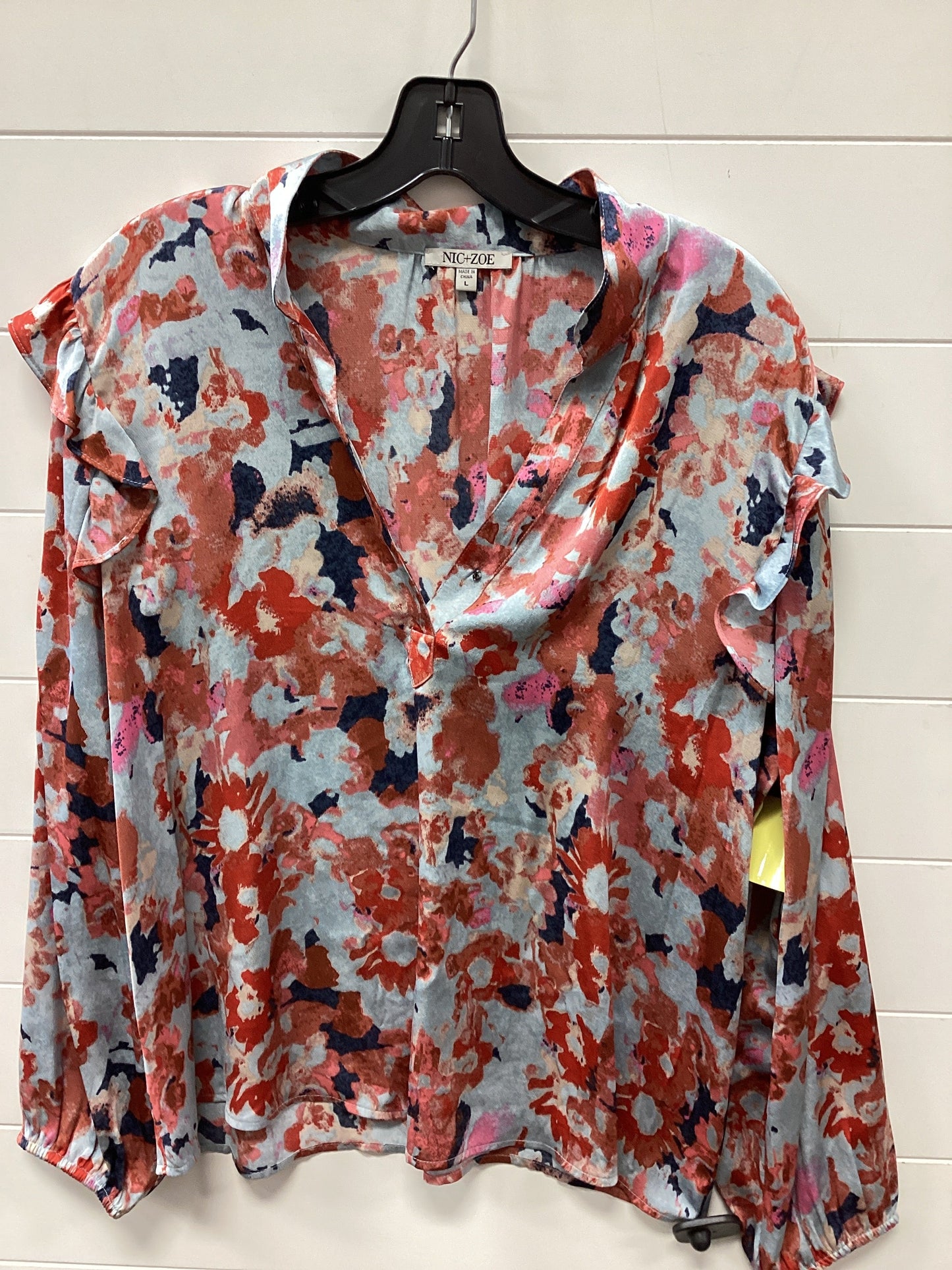 Top Ls By Nic + Zoe In Floral Print, Size:L