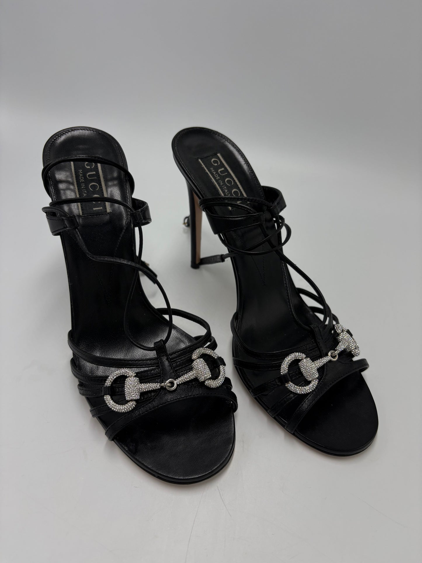 Gucci Malaga Kid Crystal  Horsebit Luxury Shoes, Size: 9 (39)