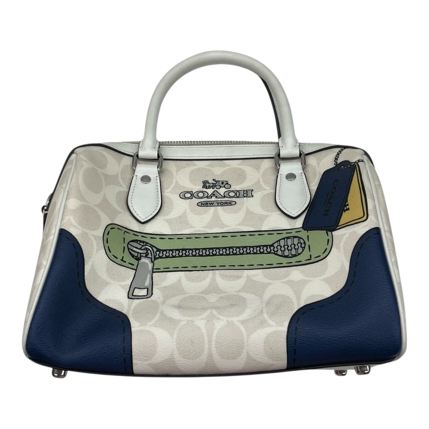 Handbag Designer By Coach In Cream, Size:Medium