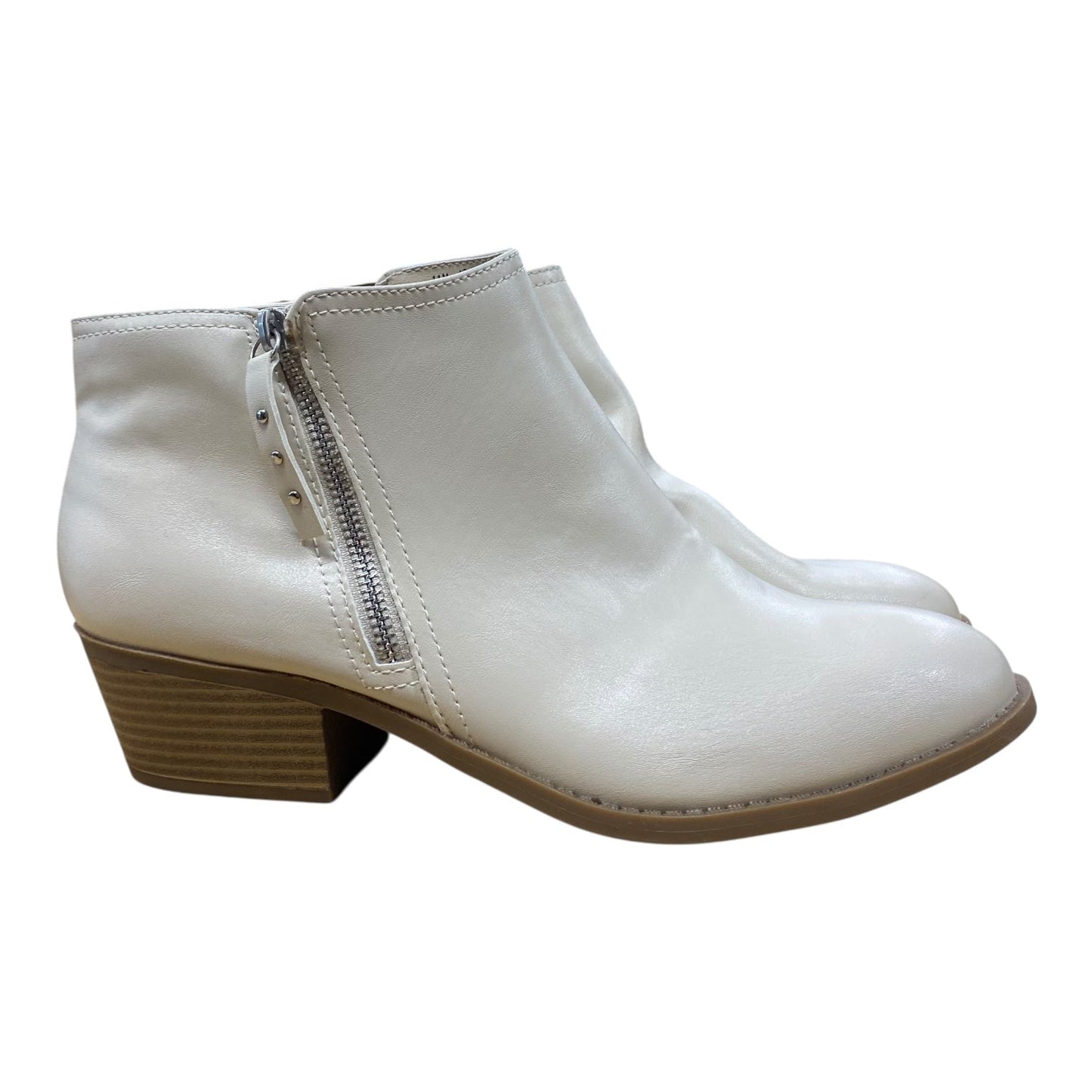 Boots Ankle Heels By Arizona In Cream, Size:11