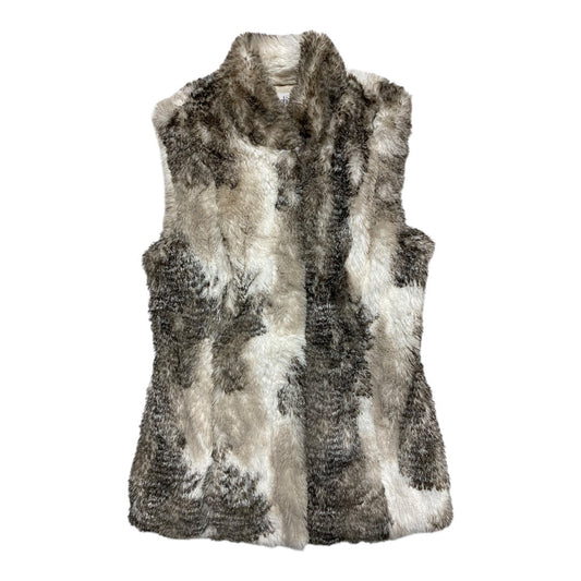 Vest Faux Fur & Sherpa By Cabi In Brown & White, Size:S