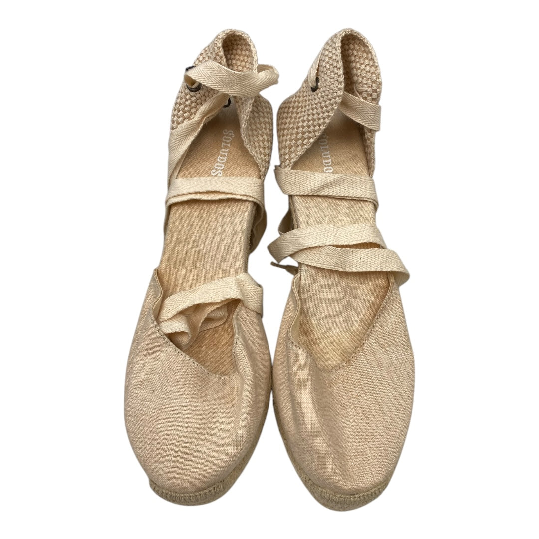 Shoes Heels Block By Soludos In Cream, Size:11