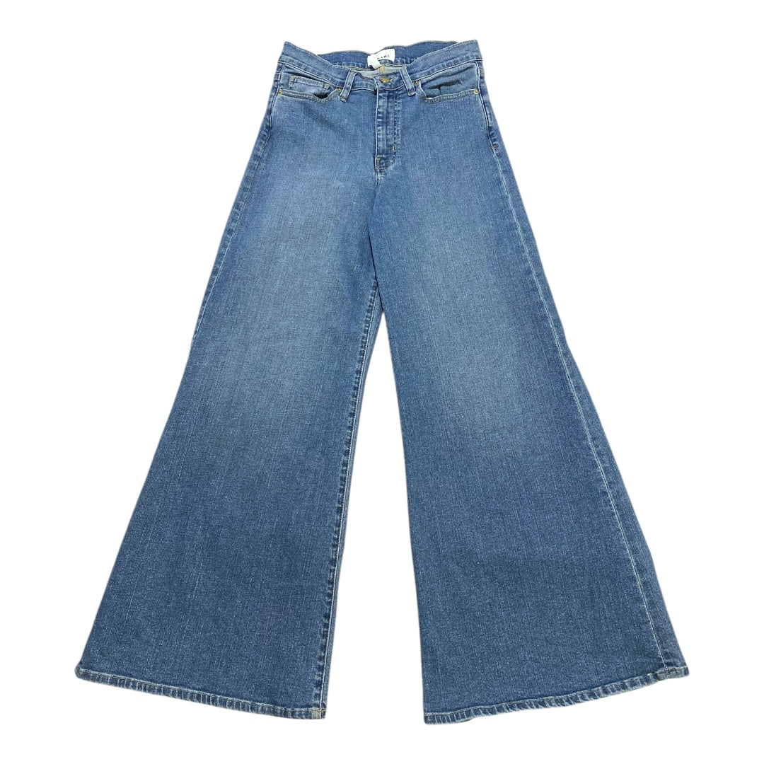 Jeans Wide Leg By Frame In Blue Denim, Size:4