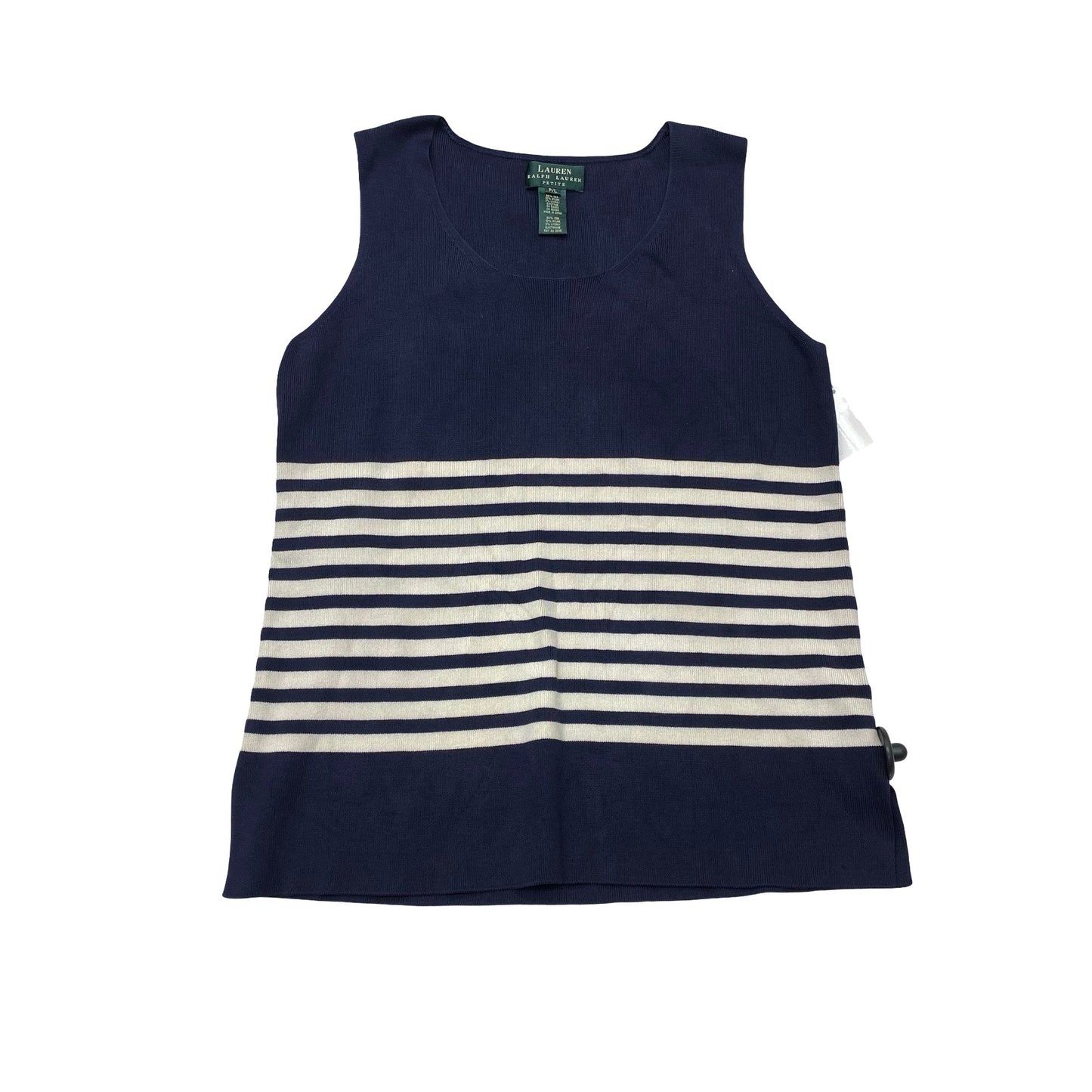 Top Sleeveless By Ralph Lauren In Blue & White, Size:Lp