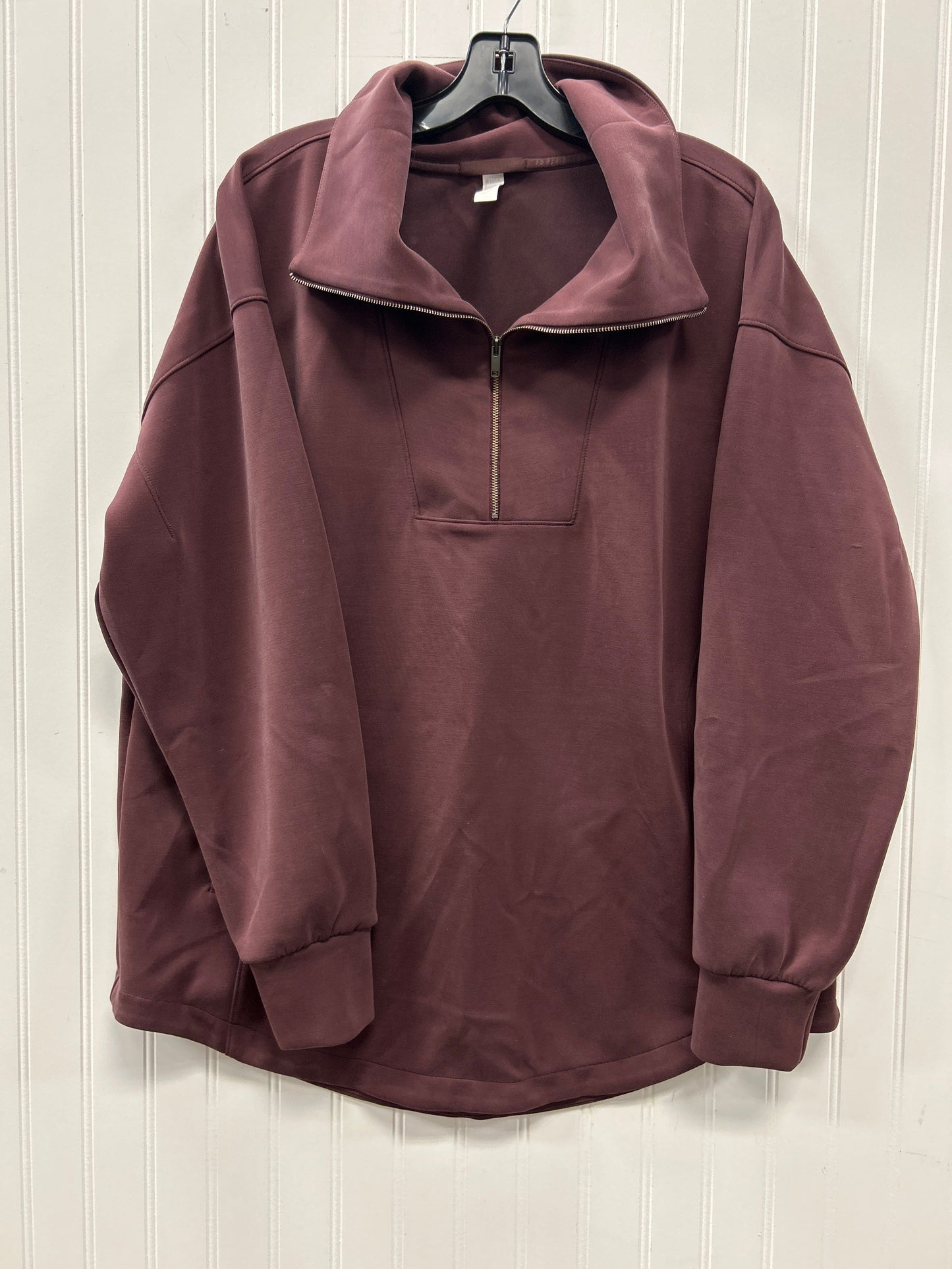 Athletic Sweatshirt Collar By Zella In Brown, Size:L
