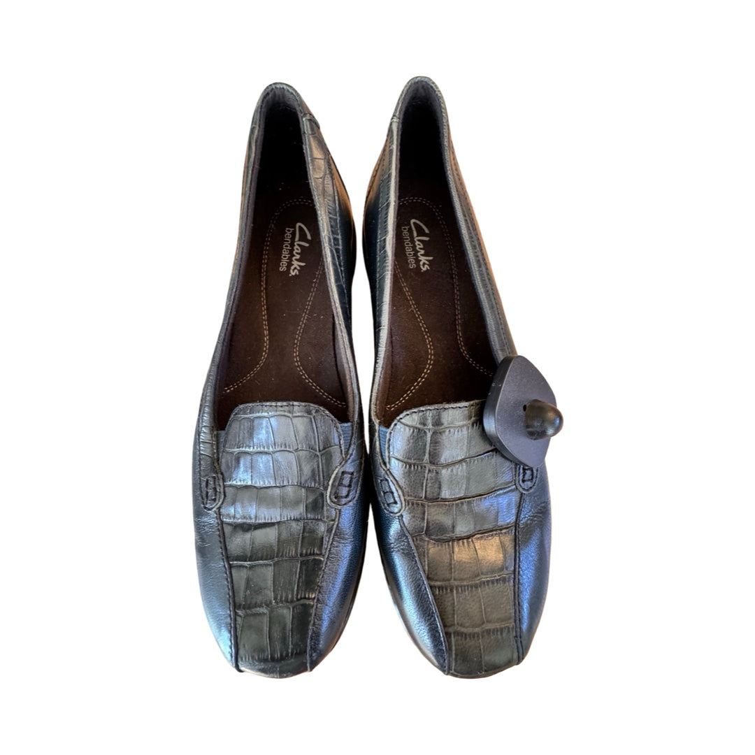 Shoes Flats By Clarks In Green, Size:9
