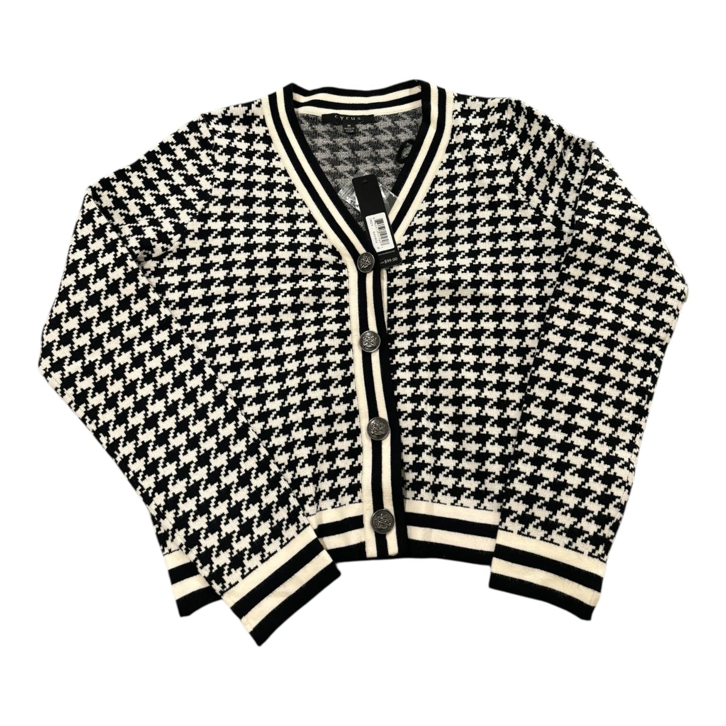 Sweater Cardigan By Cyrus In Blue & White, Size:M