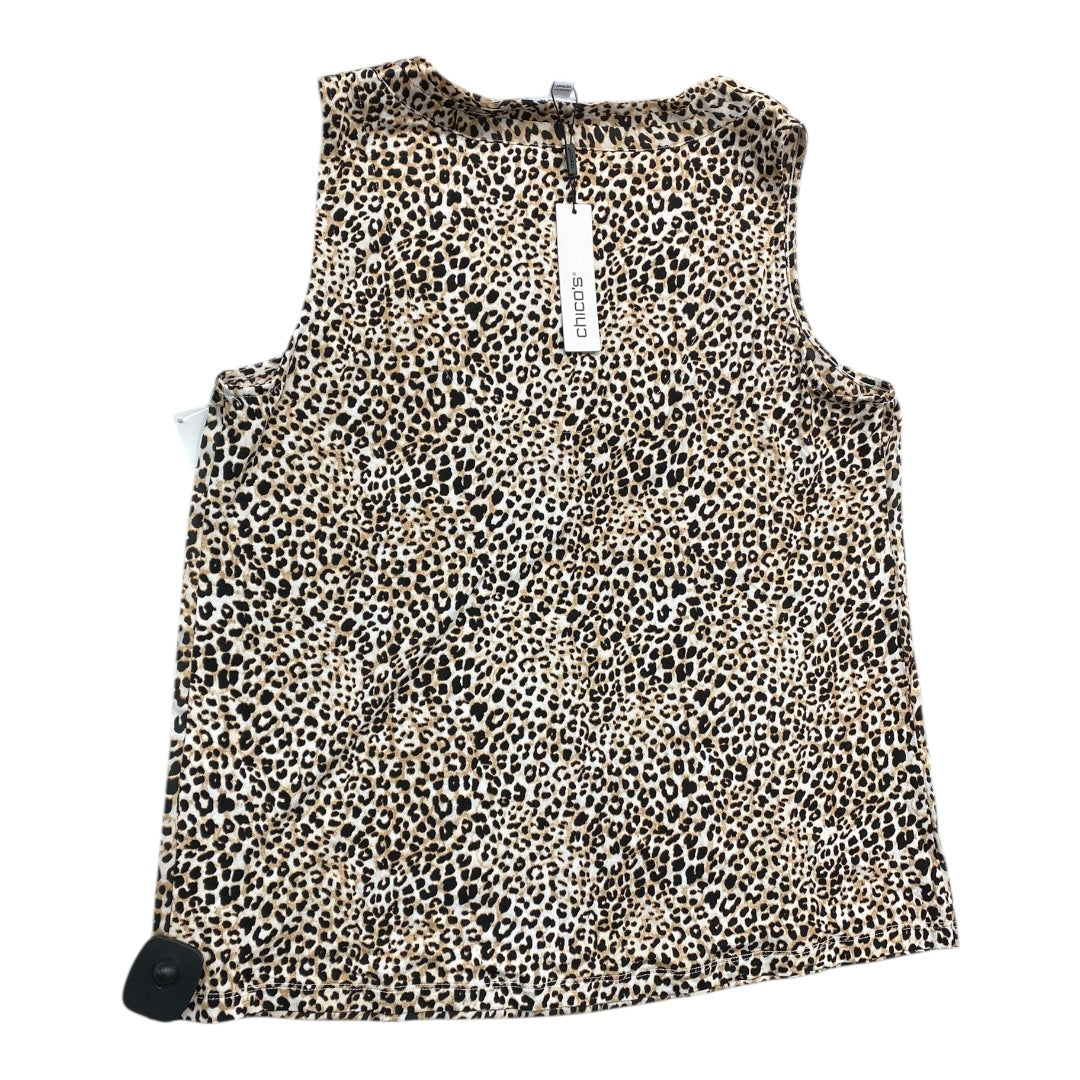 Top Sleeveless By Chicos In Animal Print, Size:8